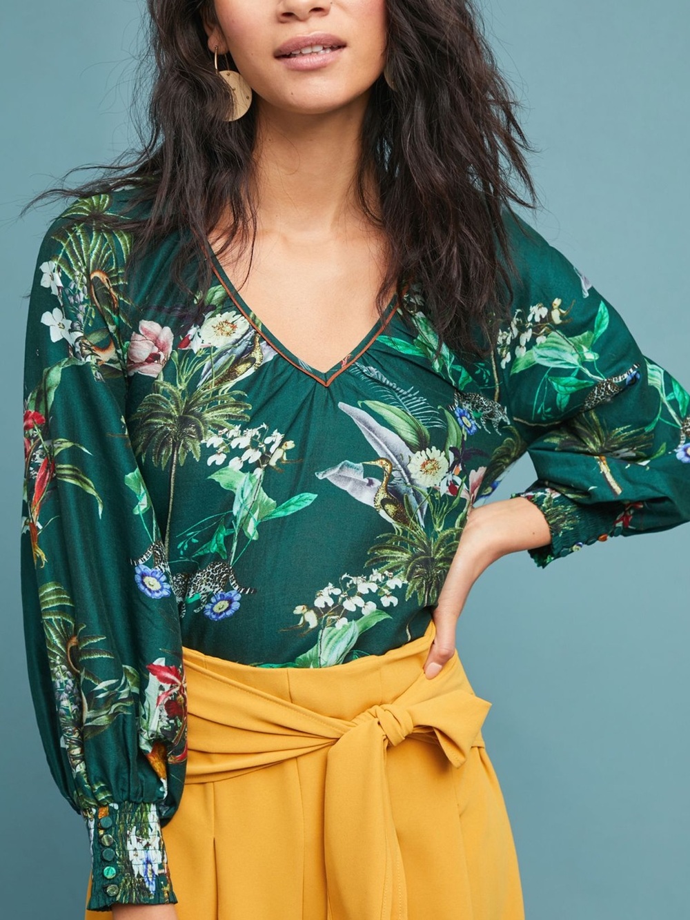 Anthropologie Abacos Tropical Blouse